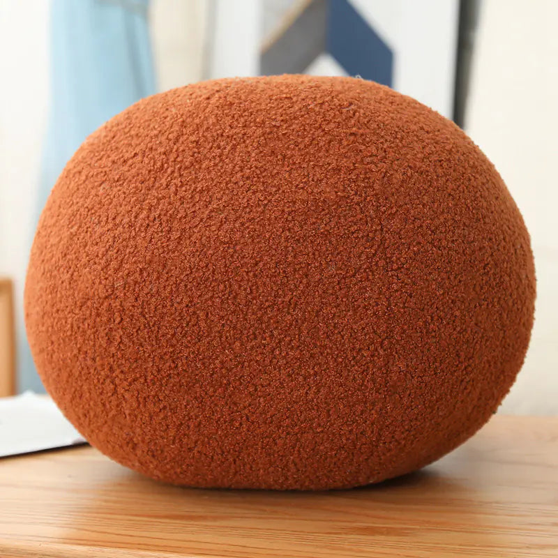 Round Plush 3D Shaped Pillow for Lumbar Support