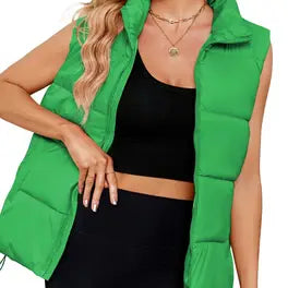 💚 Women’s Green Puffer Vest