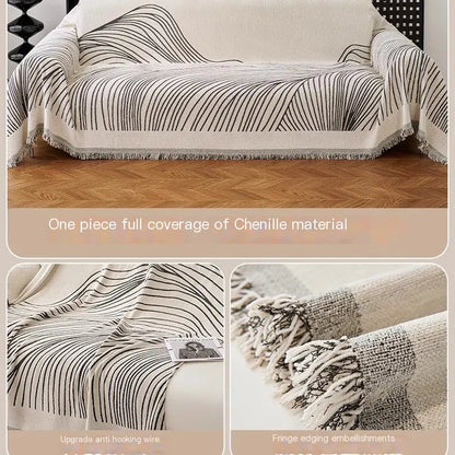 Abstract Wave Pattern Cat-Proof Sofa Cover Set