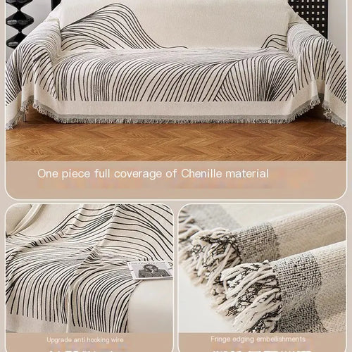 Abstract Wave Pattern Cat-Proof Sofa Cover Set
