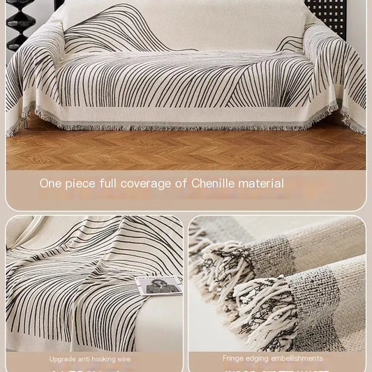 Abstract Wave Pattern Cat-Proof Sofa Cover Set