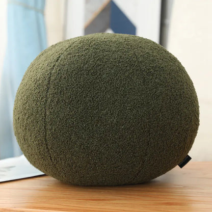 Round Plush 3D Shaped Pillow for Lumbar Support