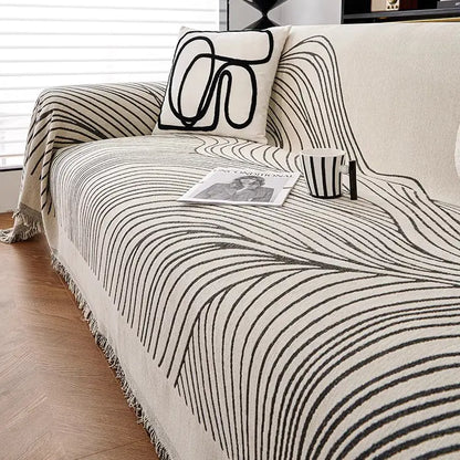 Abstract Wave Pattern Cat-Proof Sofa Cover Set