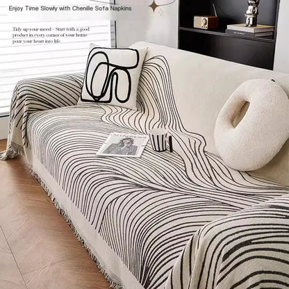 Abstract Wave Pattern Cat-Proof Sofa Cover Set
