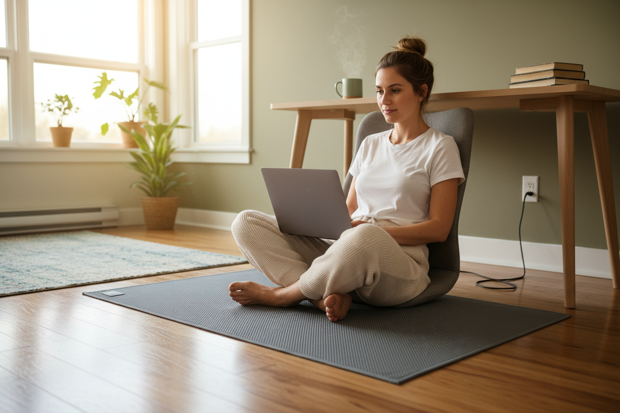 a person using a grounding mat