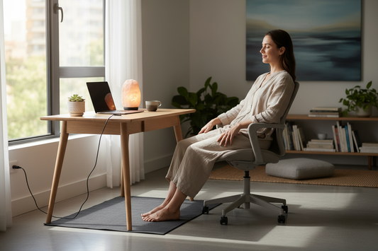 a person using a grounding mat 