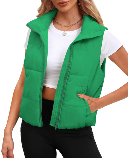 💚 Women’s Green Puffer Vest