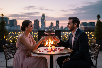 coupld cheearing to wine