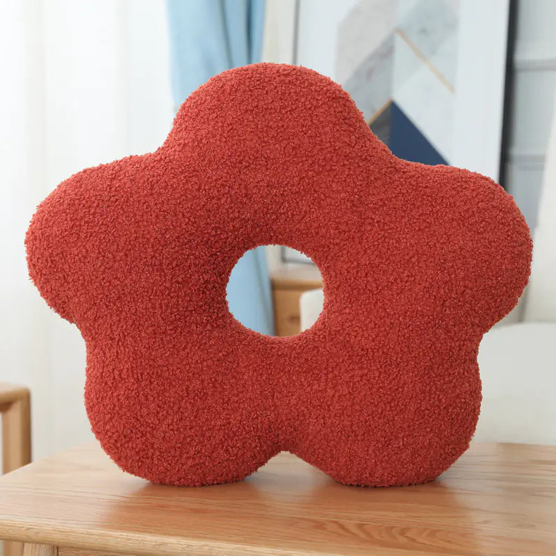 Round Plush 3D Shaped Pillow for Lumbar Support