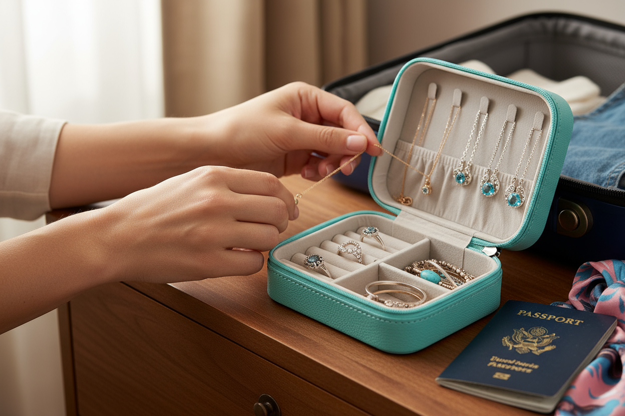 in a smaller turcoise  jewlery box 