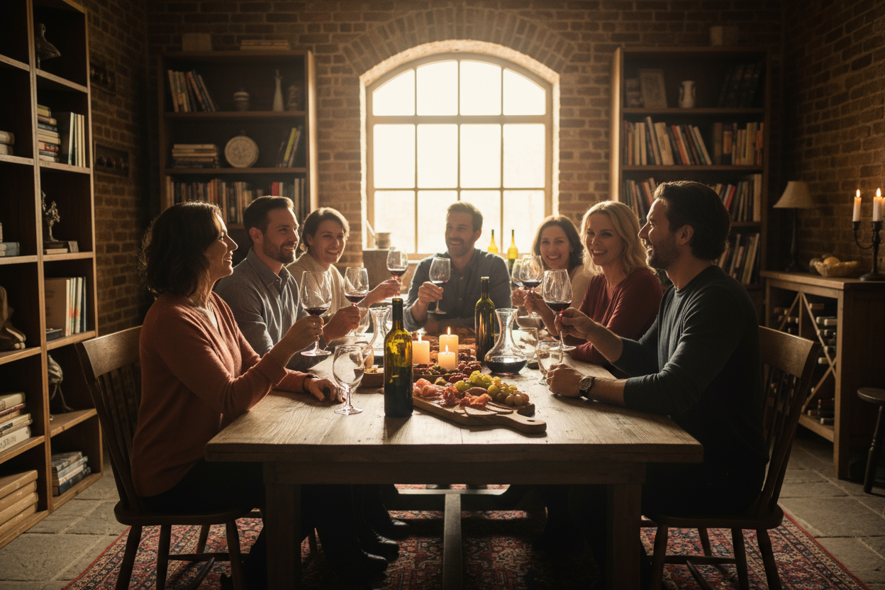 people drinking wine