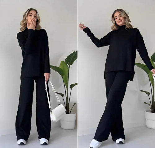 Elegant Turtleneck and Trousers Set